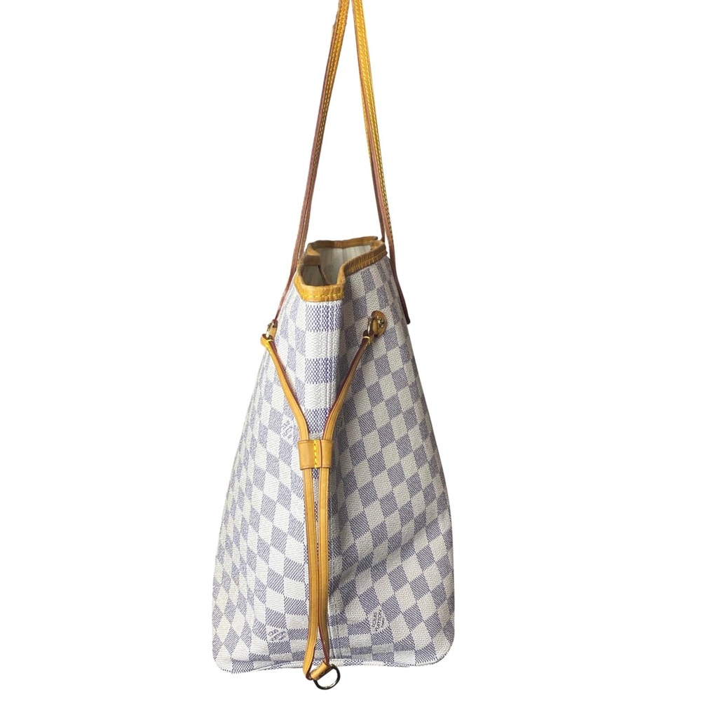 LOUIS VUITTON Damier Azur NEVERFULL GM LV DUST BAG, ORGANIZER, COA Authentic - Picture 13 of 17